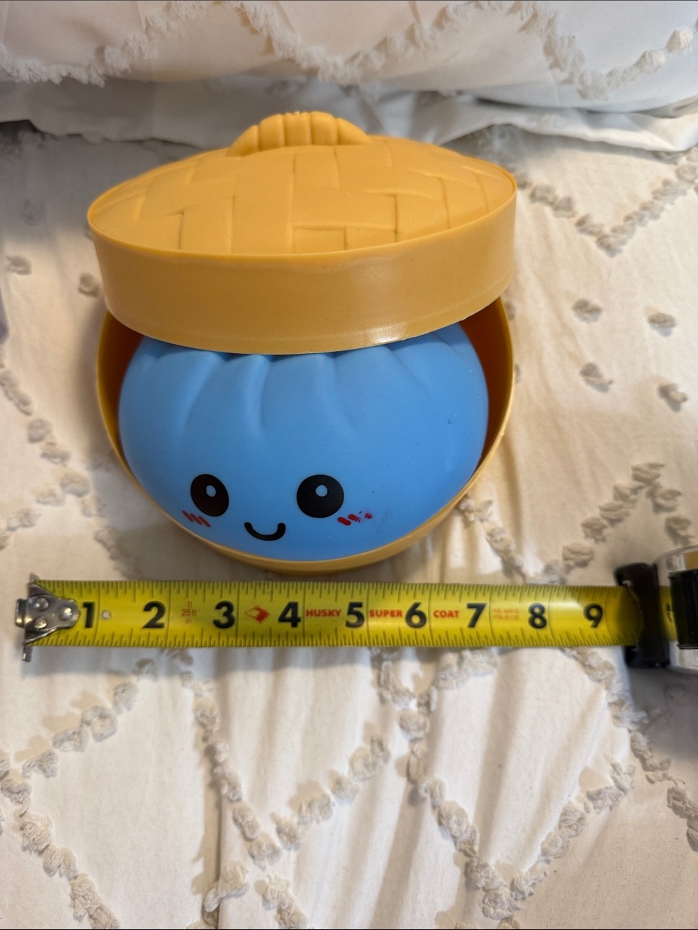 Large jumbo Blue Squeezable Dumpling Toy - Cute Smiley Stress Toy new